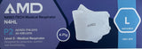 AMD MASKS NANO-TECH P2 Medical Respirator N4HS Headband Pack of 25 - Large