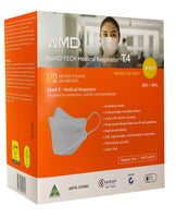 AMD MASKS NANO-TECH P2 / N95 Respirator Earloop Black - Pack of 50