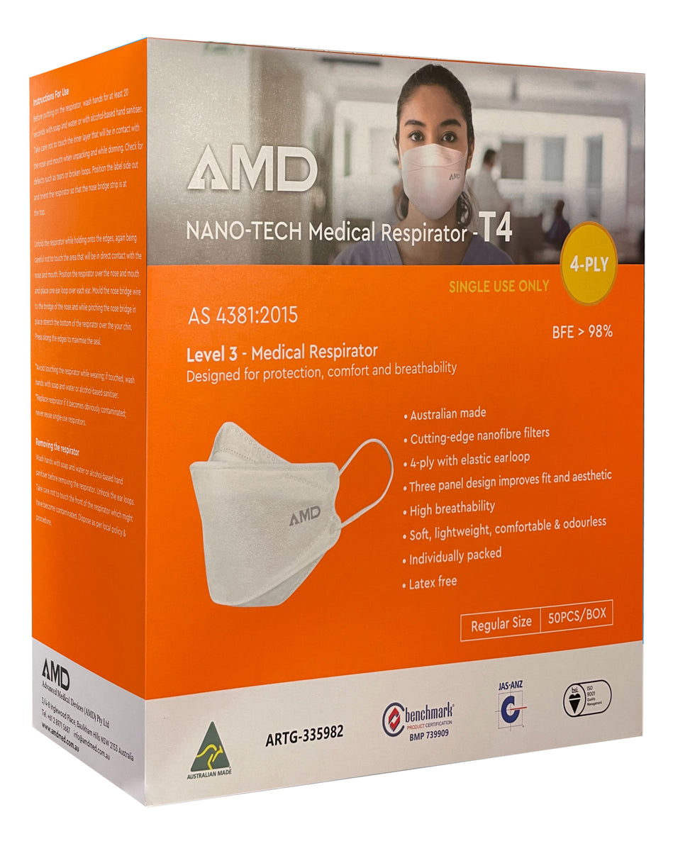 AMD MASKS NANO-TECH FFP2/P2 Particulate Respirator with Four Layers ...